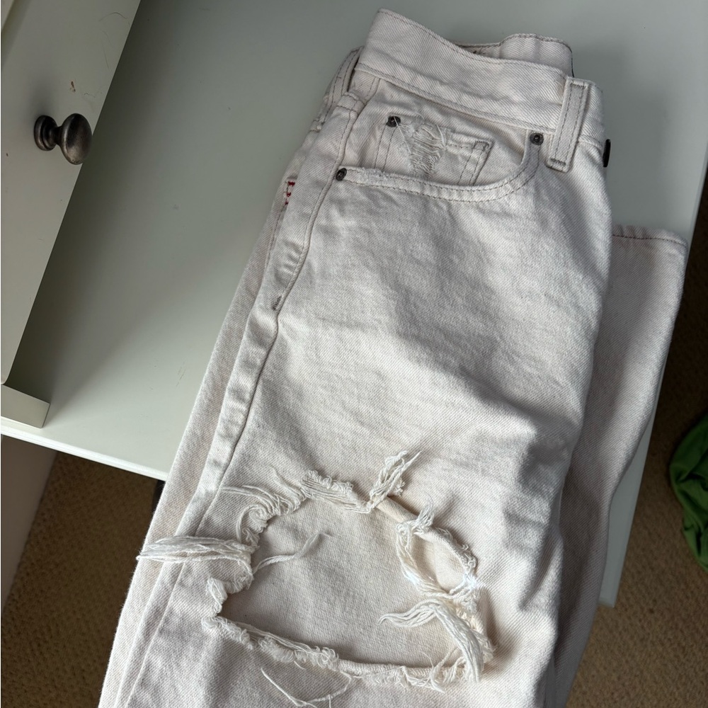 BDG High-Rise Baggy Cream Jeans